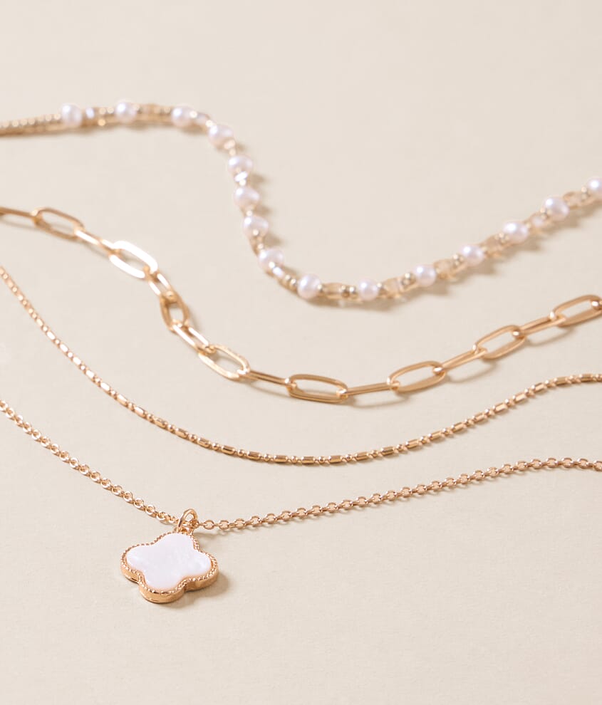 3 Pack Clover Necklace Set