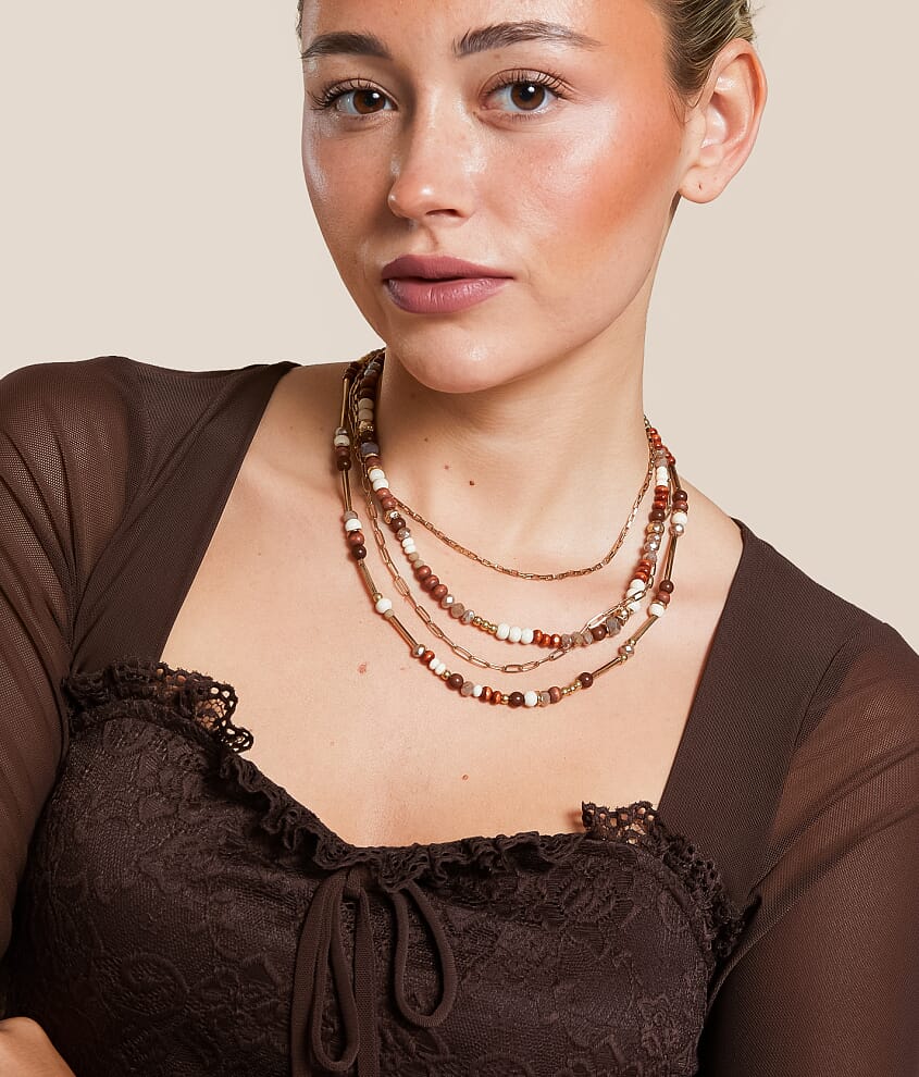 Mixed Bead Tiered Necklace - thumbnail 3