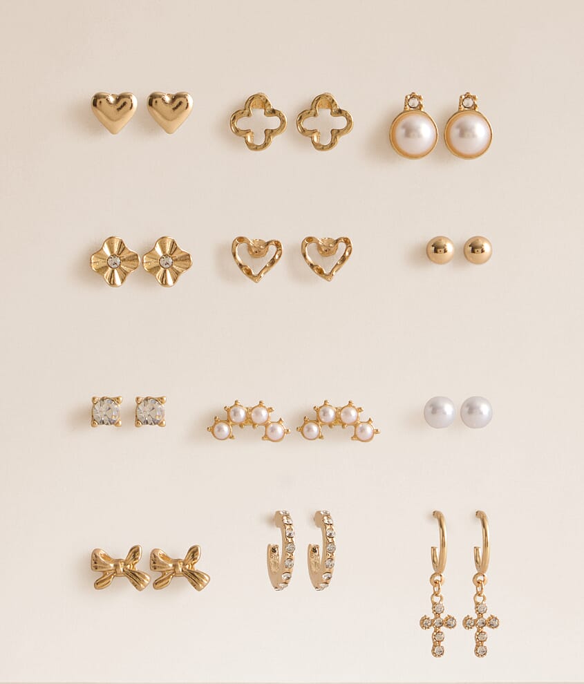 12 Pack Stud Earring Set