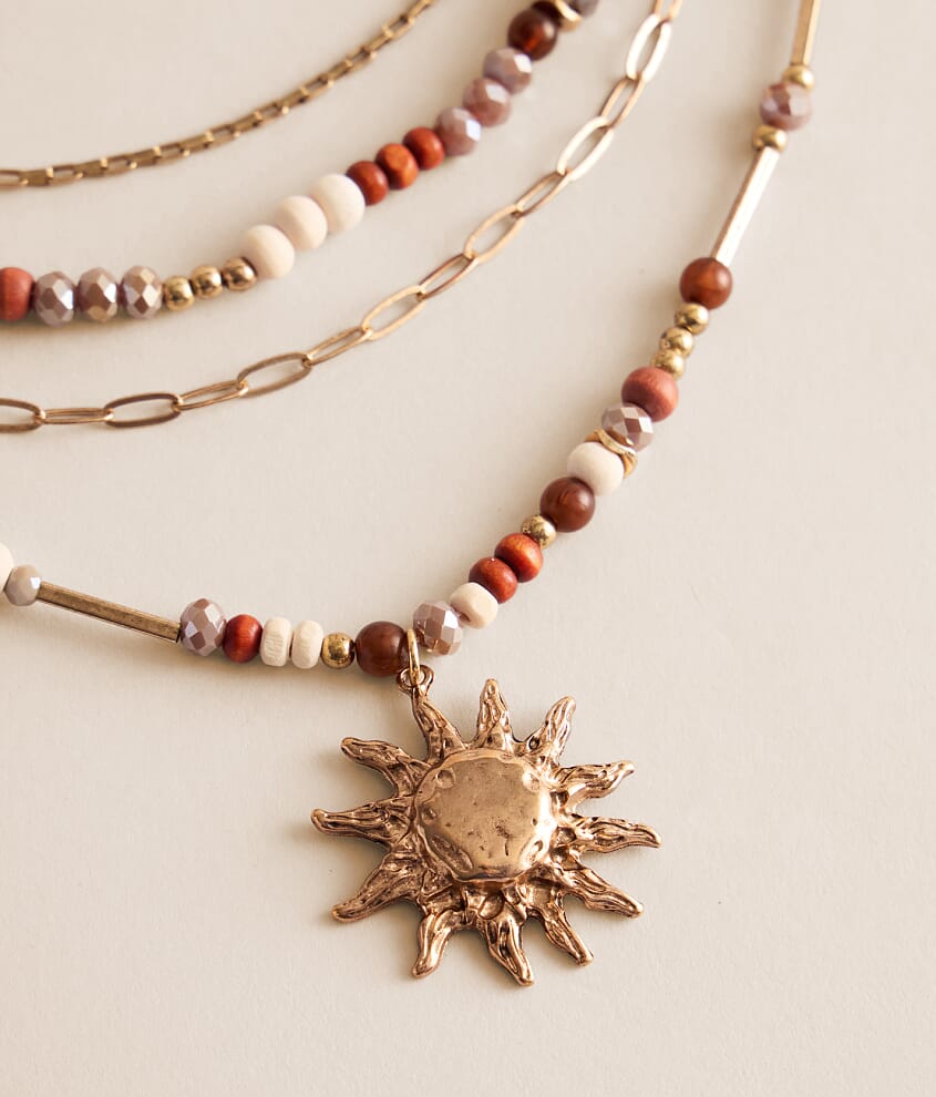 2 Pack Sun Pendant Necklace Set - thumbnail 2