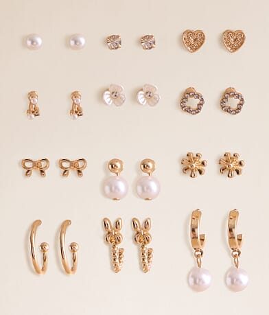 boutique by BKE 12 Pack Girly Earring Set front view