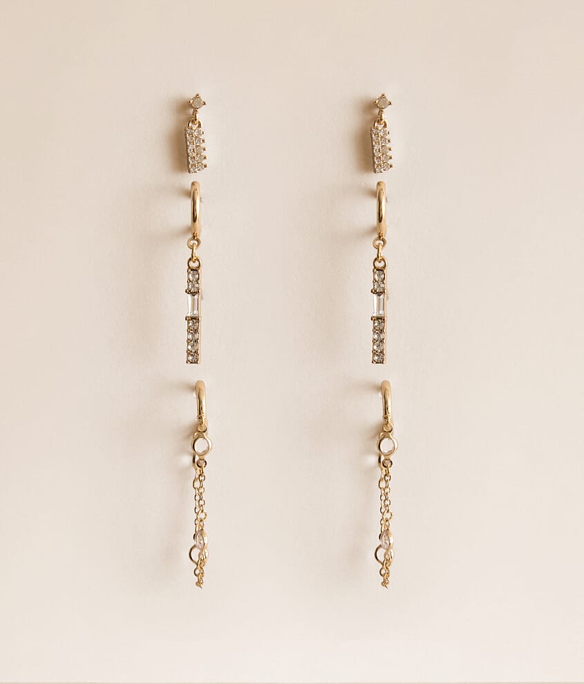 3 Pack Glitz Earring Set