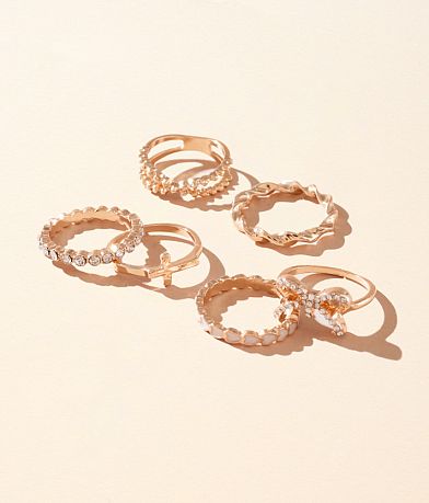 boutique by BKE 6 Pack Glitz Ring Set front view