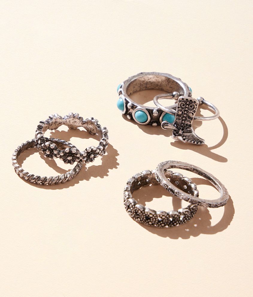 boutique by BKE 6 Pack Western Ring Set front view