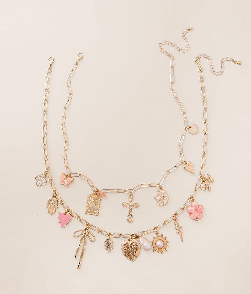2 Pack Sweet Glitz Charm Necklace