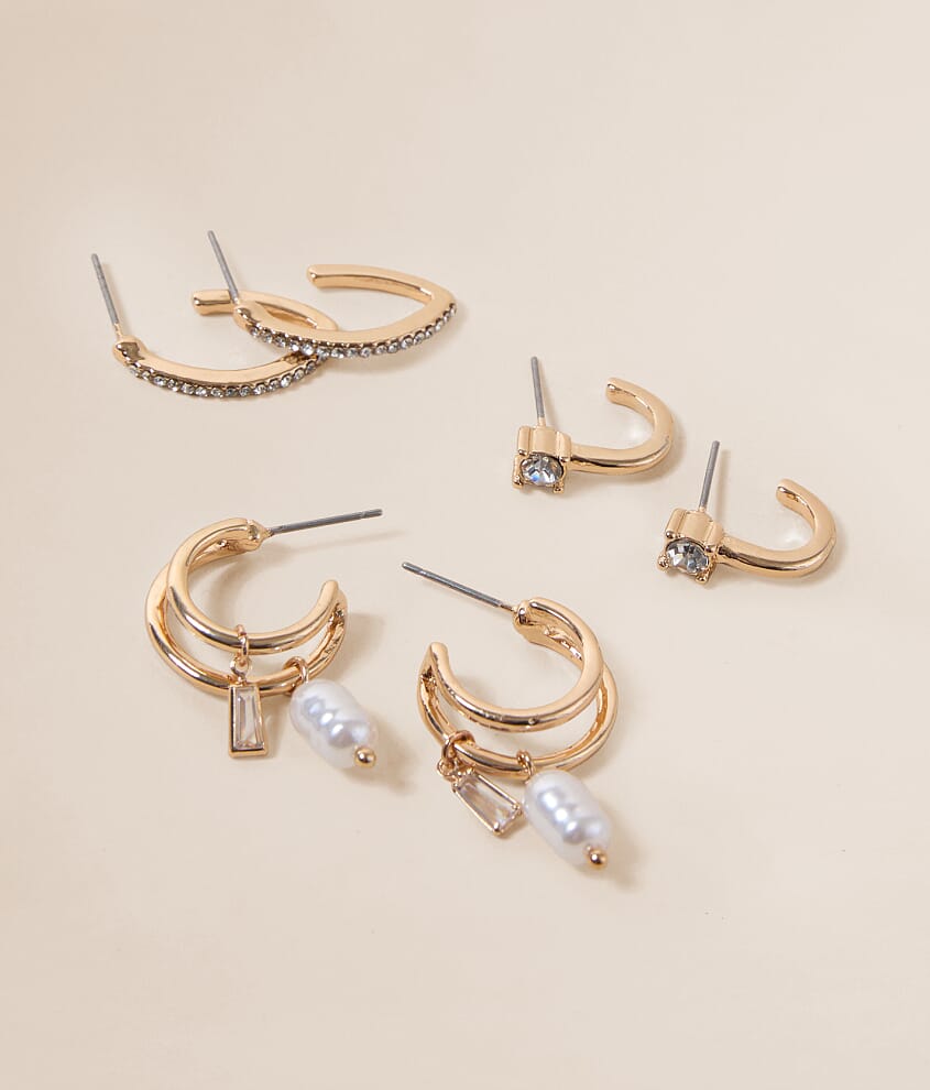 3 Pack Statement Hoop Earring Set