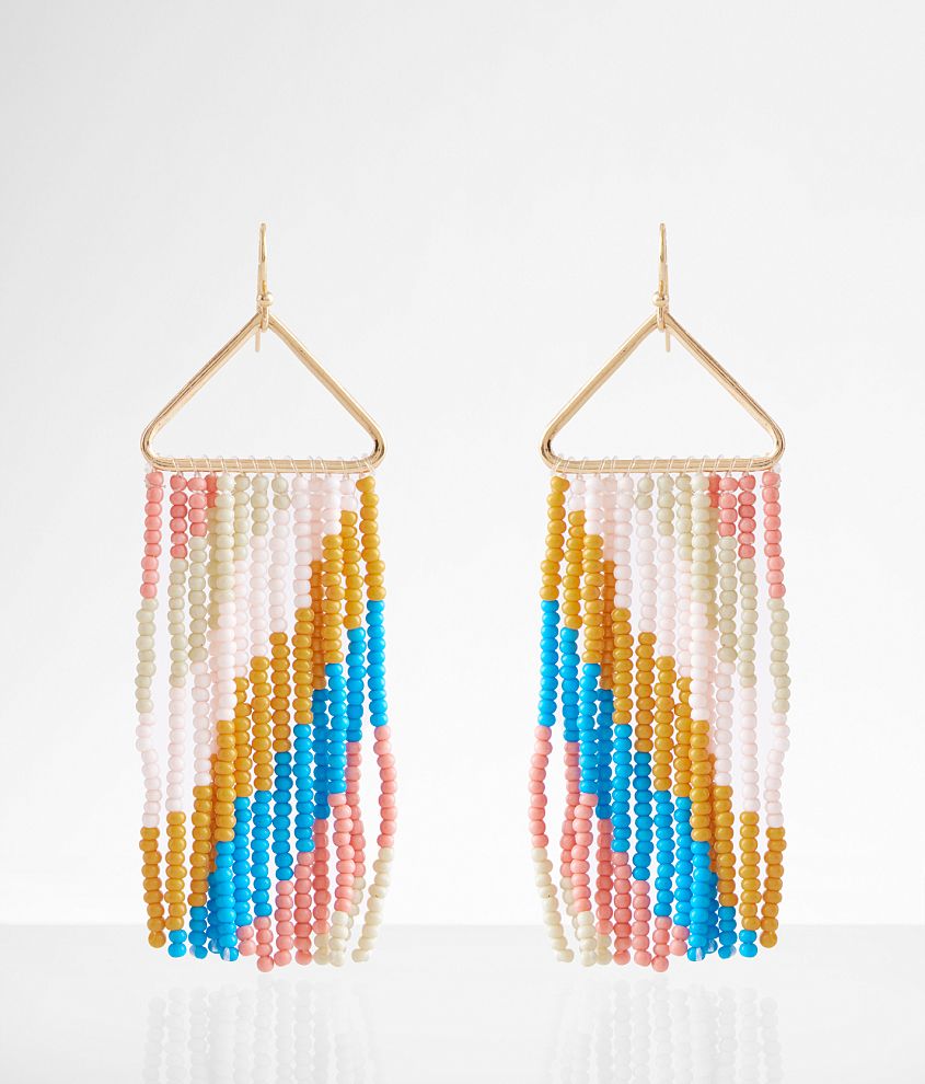 boutique by BKE Seed Bead Fringe Earring front view