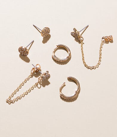 boutique by BKE 3 Pack Glitz Earring Set front view