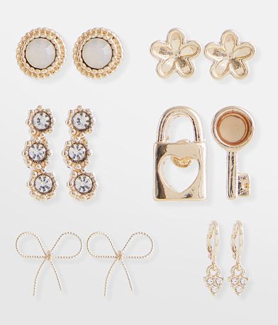 boutique by BKE 6 Pack Girly Earring Set front view