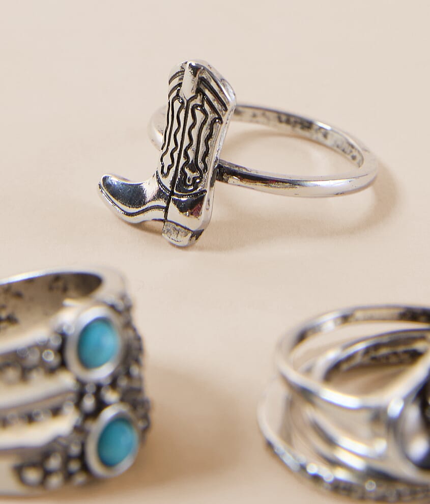 6 Pack Western Ring Set