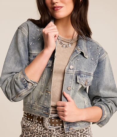 Arendelle Rhinestone Denim Jacket thumbnail 4