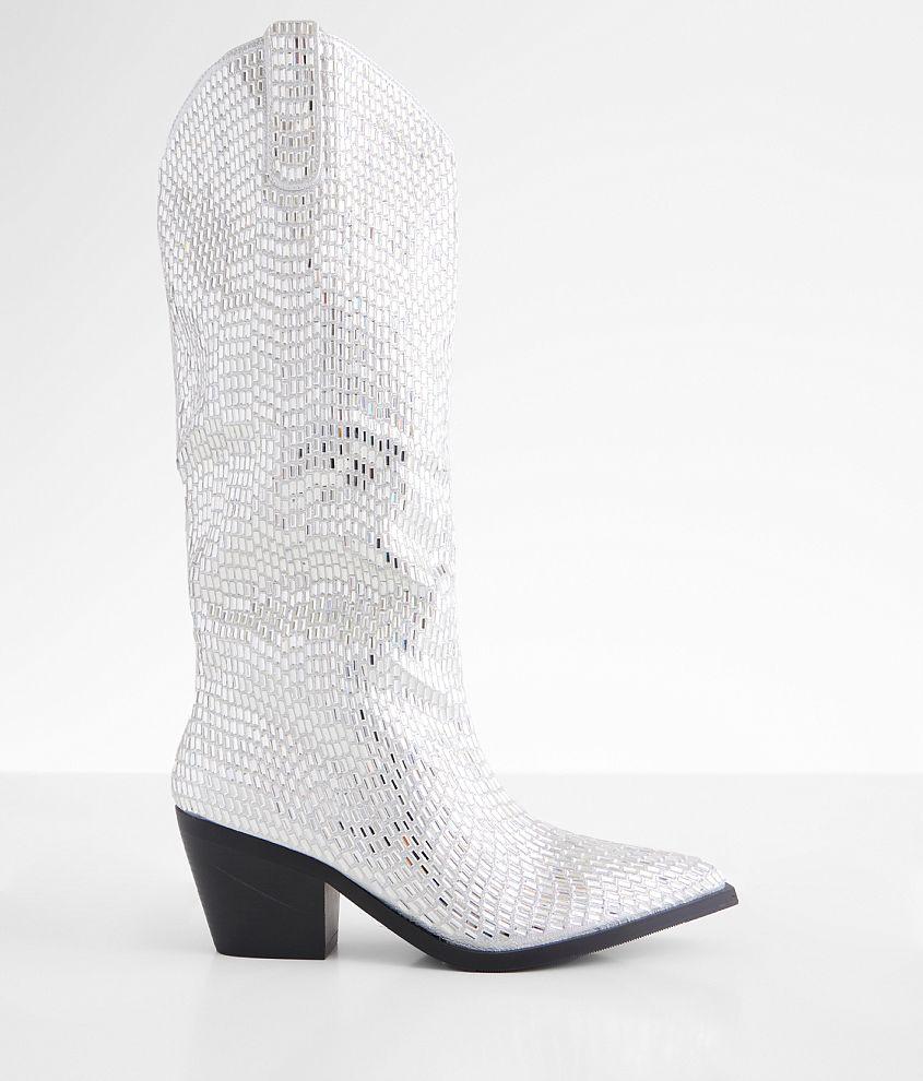 Azalea Wang Driven Rhinestone Western Boot front view