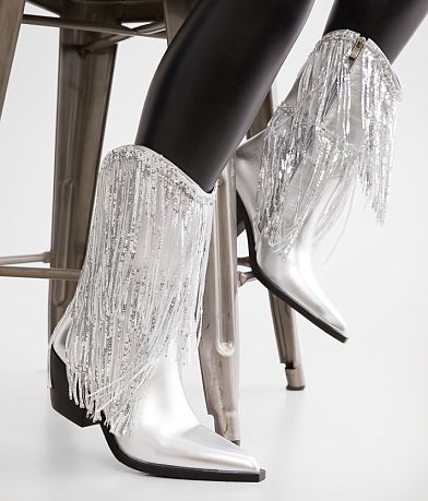 Azalea Wang Joyful Sequin Fringe Western Boot MISC_DETAIL_6