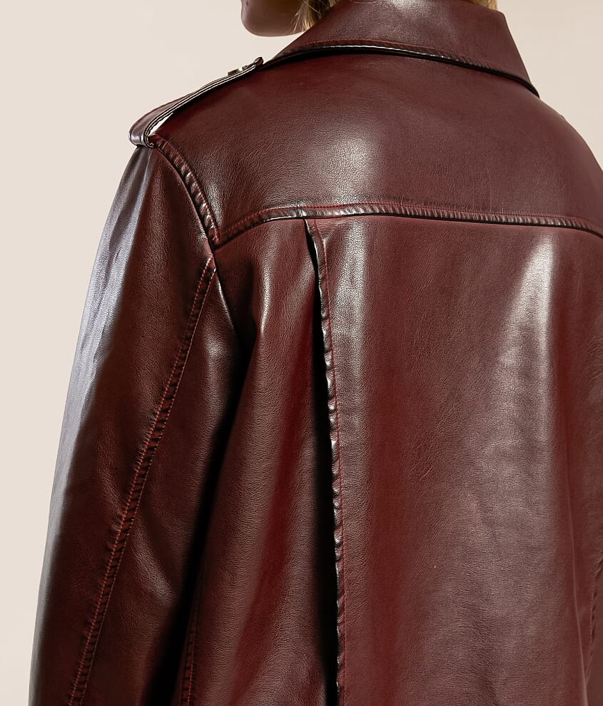 Oversized Faux Leather Jacket