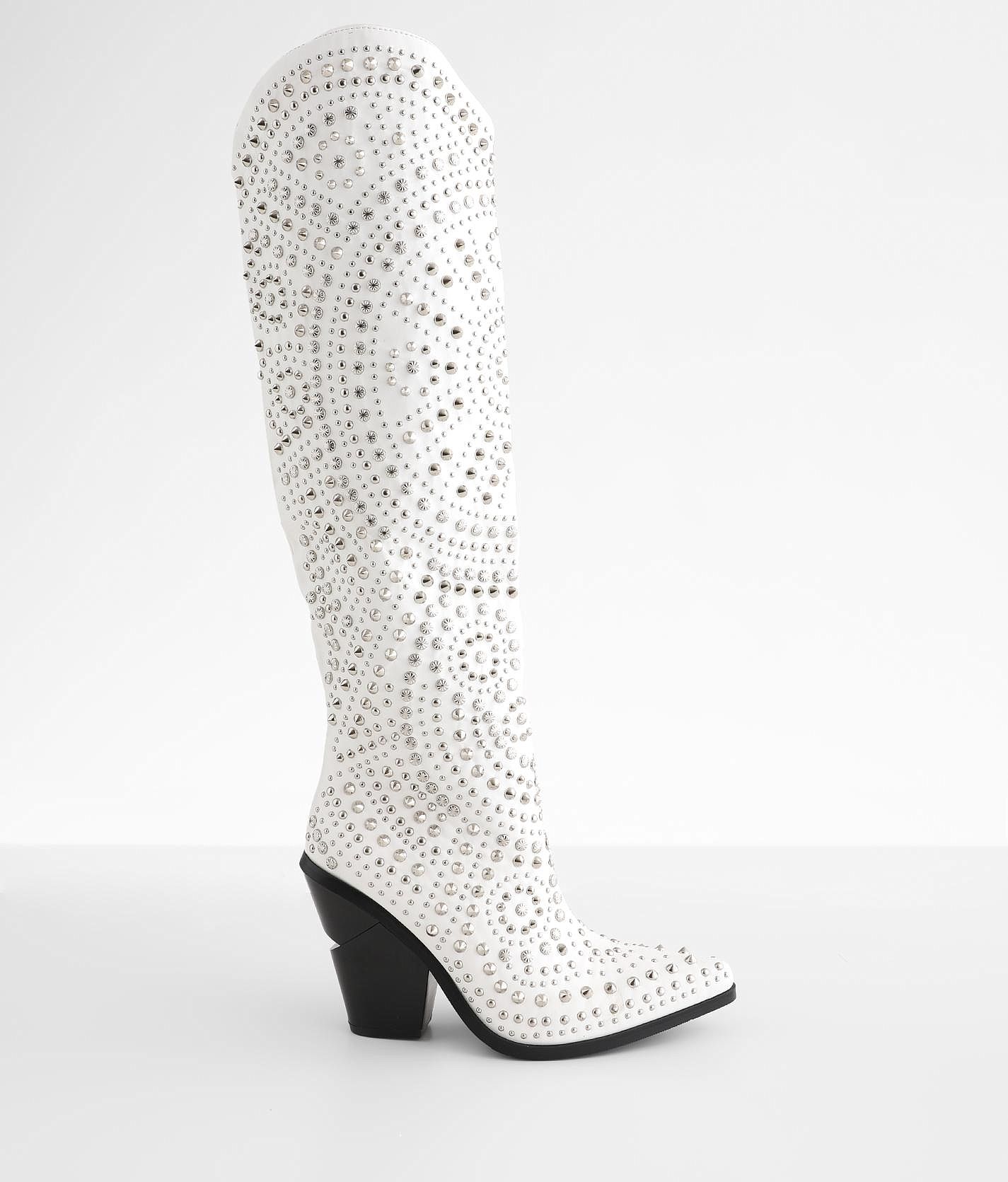 White on sale studded booties