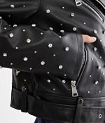 Azalea Wang Glitz Cropped Faux Leather Jacket - Women's
