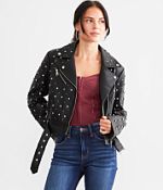 Azalea Wang Glitz Cropped Faux Leather Jacket - Women's