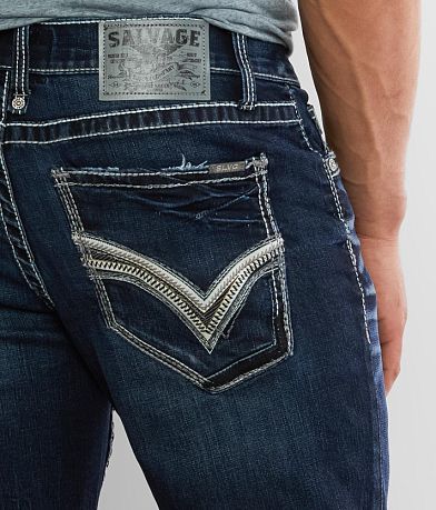 Salvage Mayhem Boot Stretch Jean back pocket view