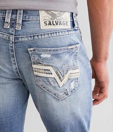 Salvage Mayhem Boot Stretch Jean back pocket view