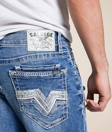 Salvage Mayhem Boot Stretch Jean back pocket view