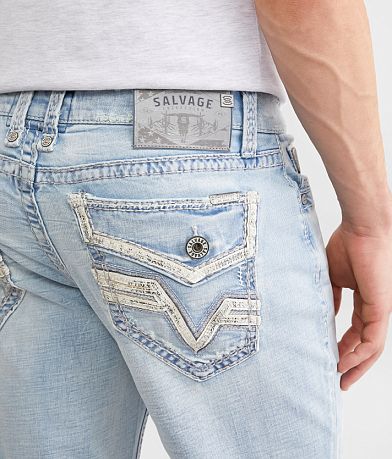 Salvage Mayhem Straight Stretch Jean back pocket view