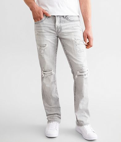 Generic Men's Ripped Distressed Destroyed Straight Fit Washed