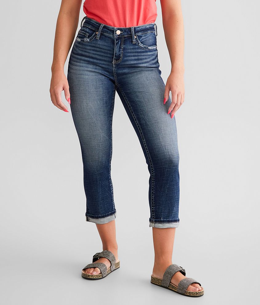 BKE Gabby Cuffed Stretch Capri Jean front view