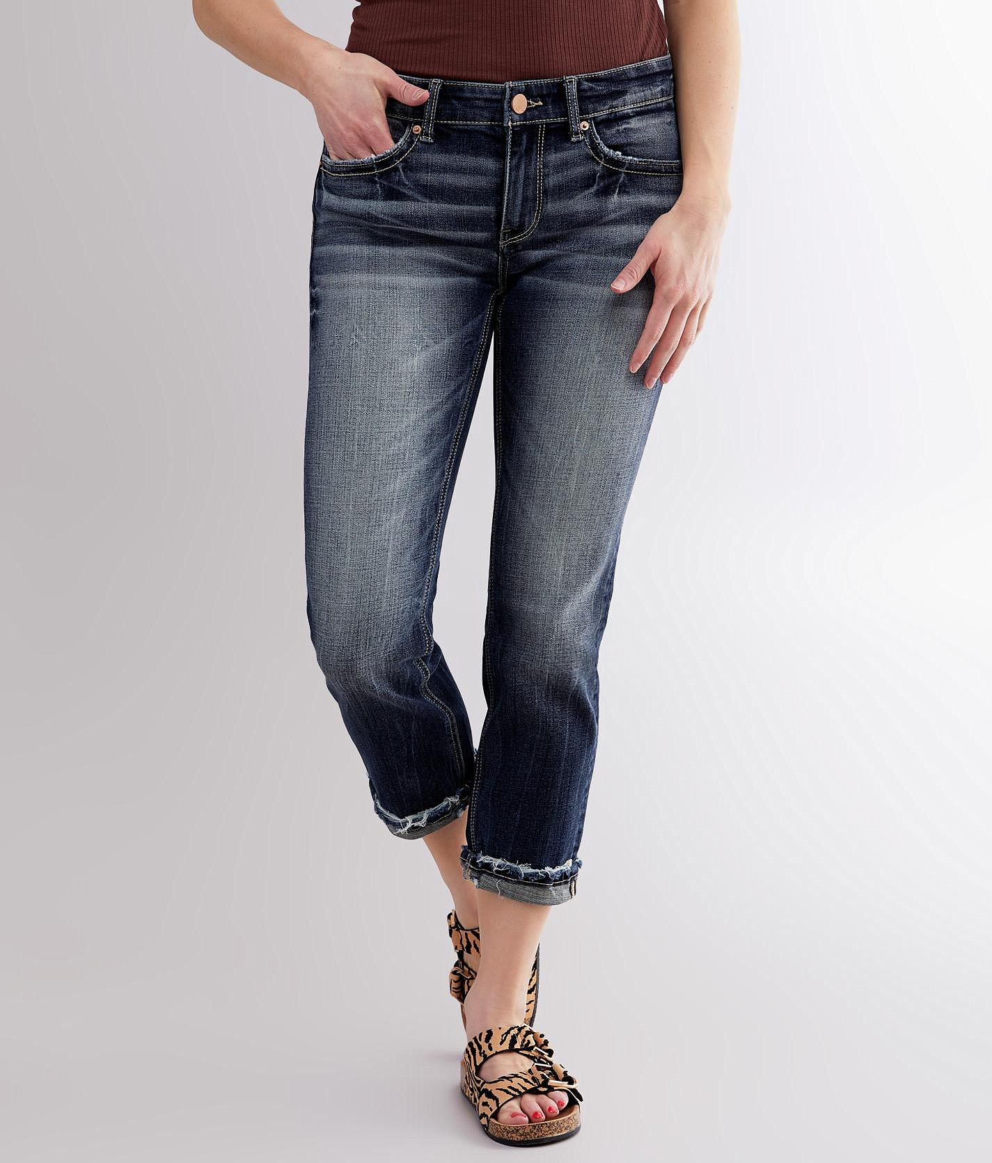 buckle cropped jeans