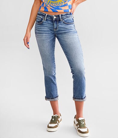 BKE Stella Cuffed Stretch Capri Jean front view