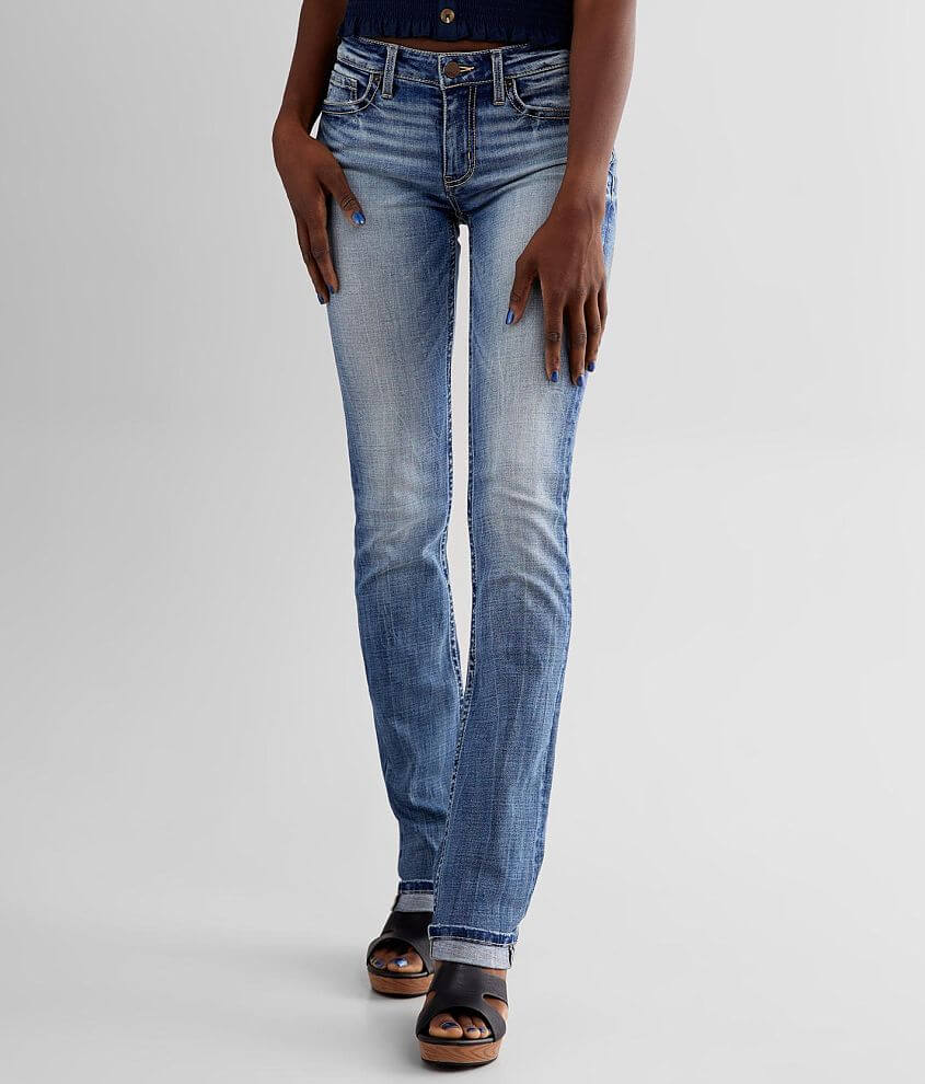 BKE Stella Mid-Rise Straight Jean front view