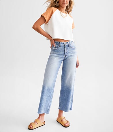 BKE Billie Cropped Wide Leg Stretch Jean front view