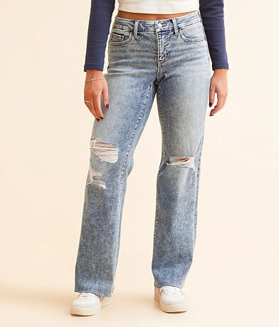 BKE Payton Wide Leg Stretch Jean front view