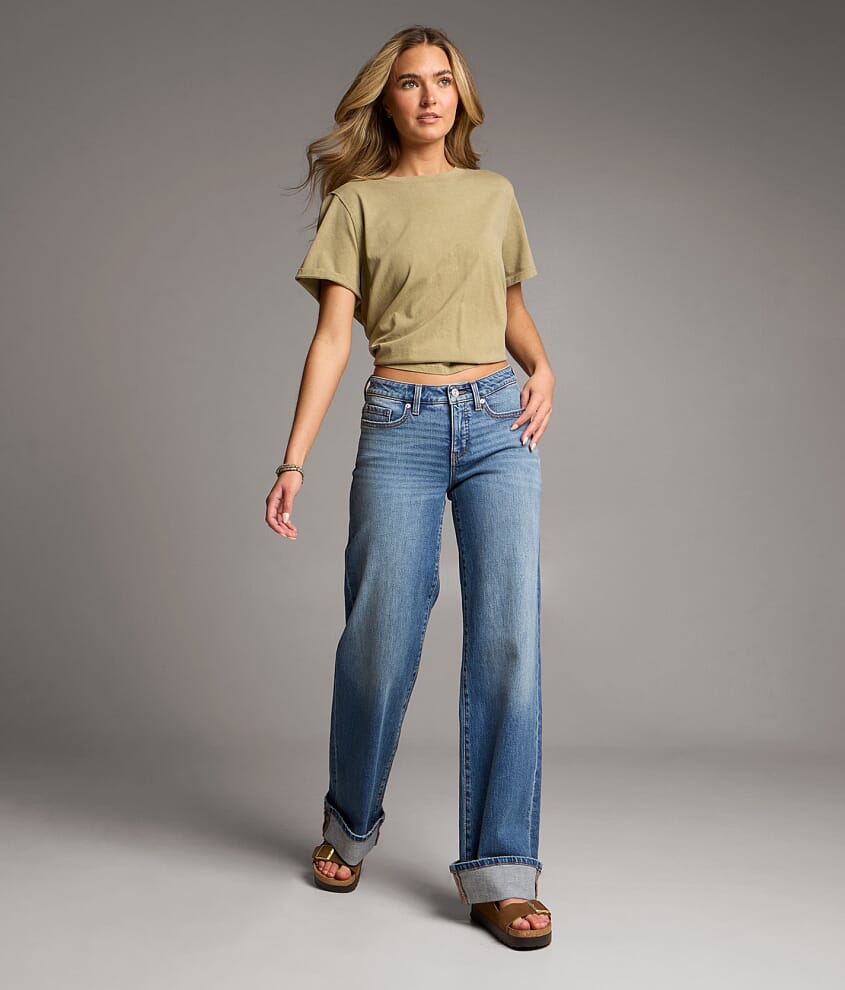 Andi Wide Leg Stretch Cuffed Jean - thumbnail 7