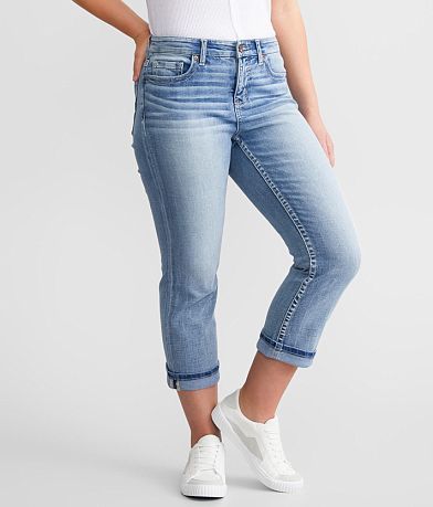 BKE Gabby Cuffed Stretch Capri Jean front view