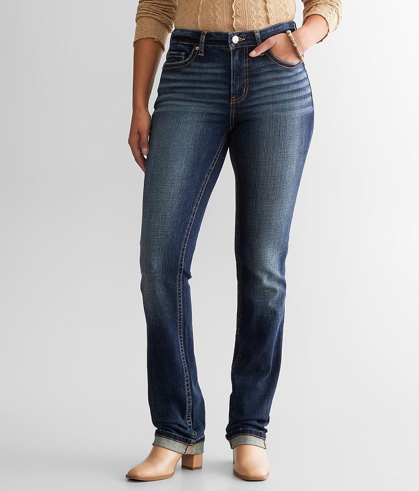 BKE Gabby Straight Stretch Cuffed Jean front view
