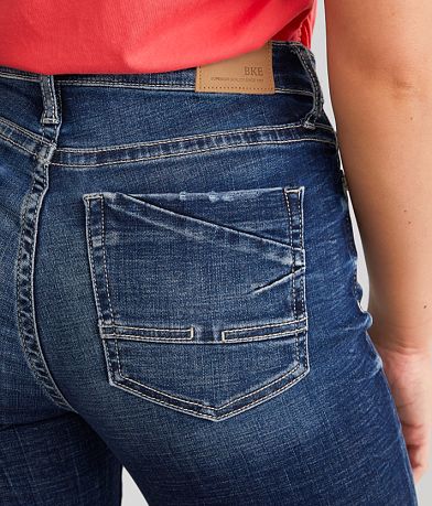 BKE Gabby Cuffed Stretch Capri Jean back pocket view