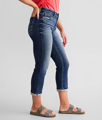 BKE Gabby Cuffed Stretch Capri Jean full right side view