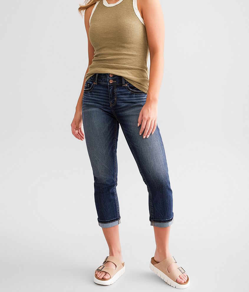 BKE Gabby Cuffed Stretch Capri Jean front view