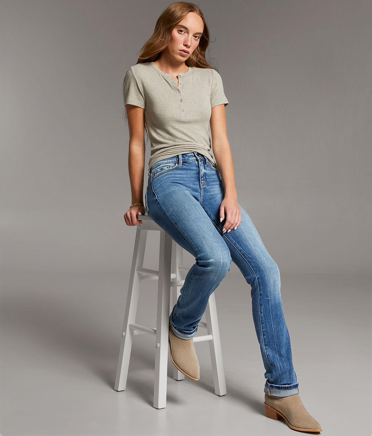 BKE Andi Straight Stretch Cuffed Jean — Coatney 2 by Buckle