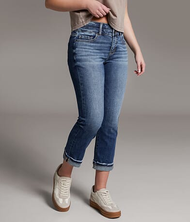 BKE Gabby Cuffed Stretch Capri Jean front view