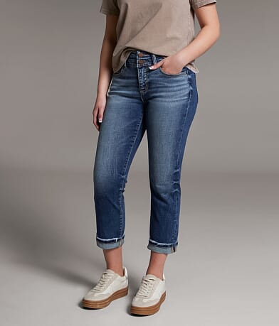 BKE Gabby Cuffed Stretch Capri Jean full left side view