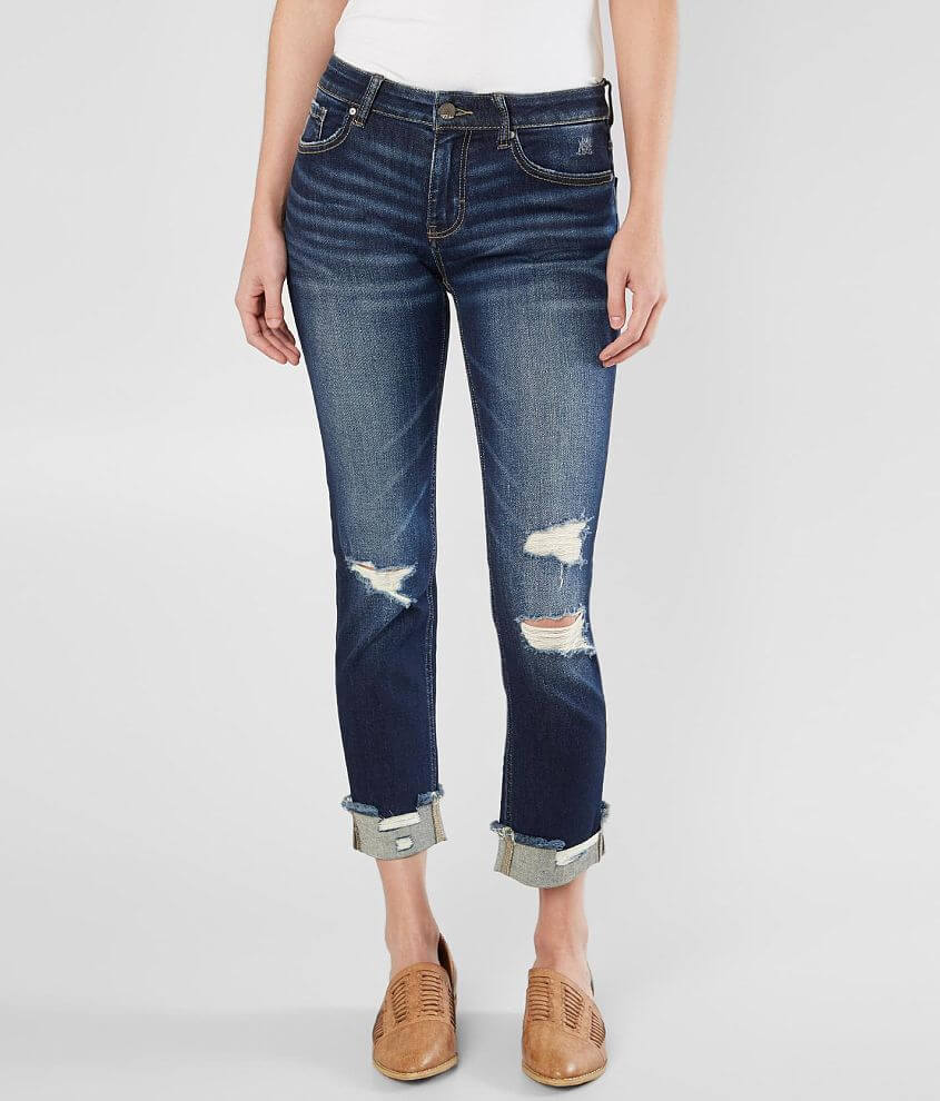 BKE Stella Mid-Rise Ankle Straight Stretch Jean front view