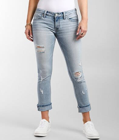 BKE Stella Cuffed Stretch Capri Jean front view