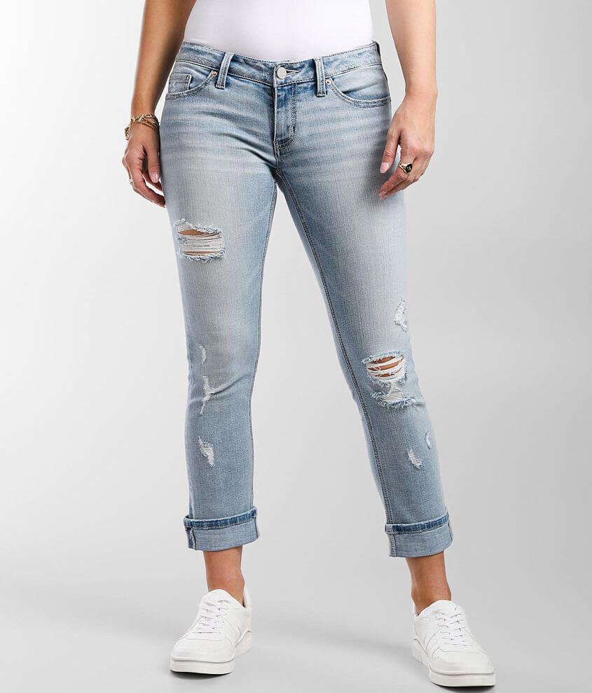 BKE Stella Cuffed Stretch Capri Jean front view