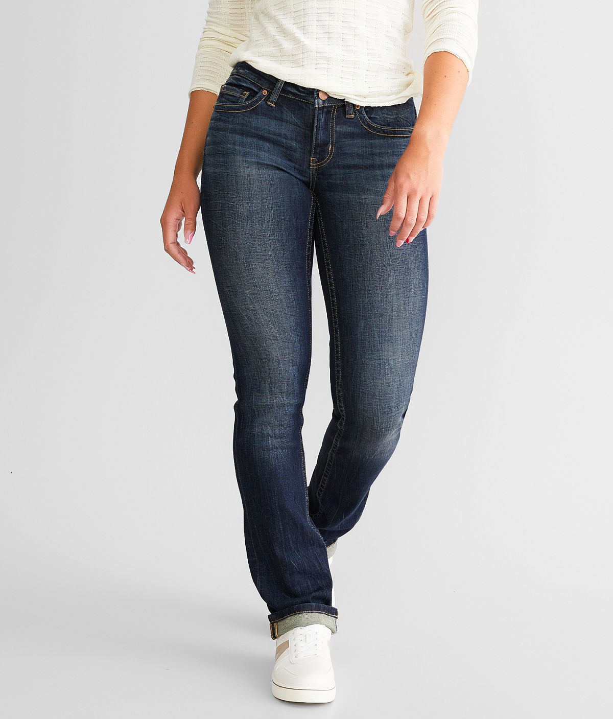 BKE Stella Straight Stretch Cuffed Jean — Sykes by Buckle