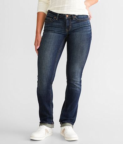BKE Stella Straight Stretch Cuffed Jean full left side view