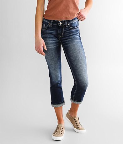 BKE Stella Cuffed Stretch Capri Jean front view