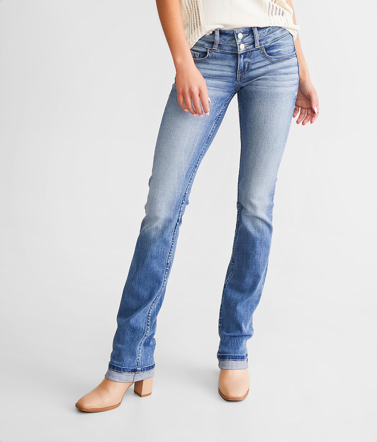 BKE Stella Straight Stretch Cuffed Jean - Women's Jeans In Boland | Buckle