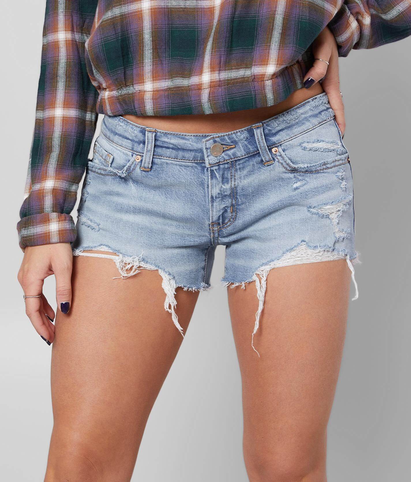 low rise jean shorts