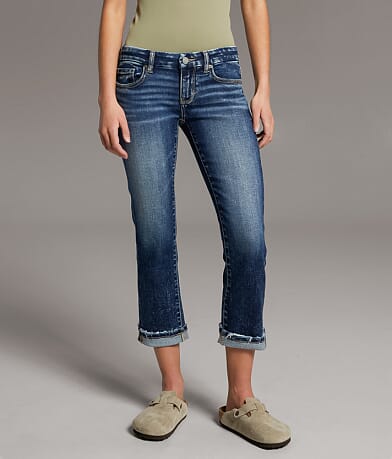 BKE Stella Cuffed Stretch Capri Jean front view